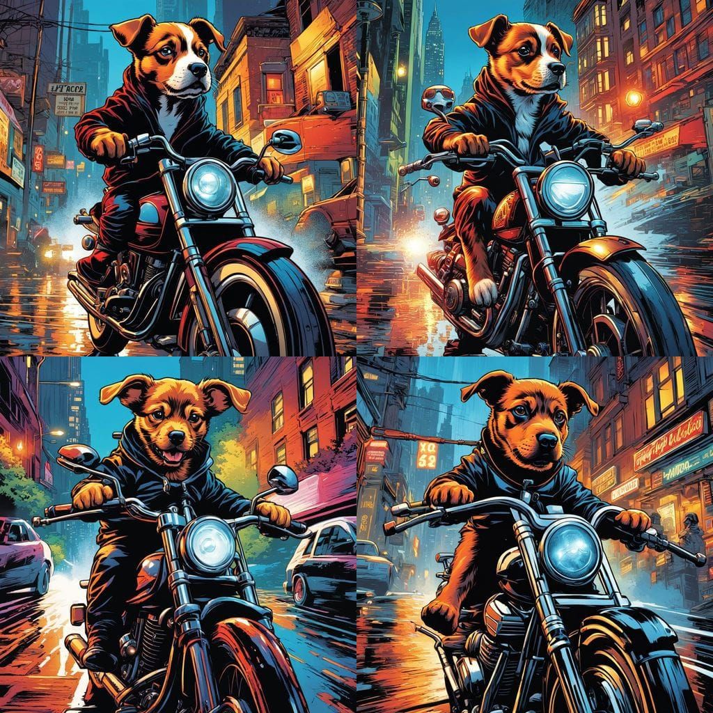 Vibrant Cityscape in Comic Book Style