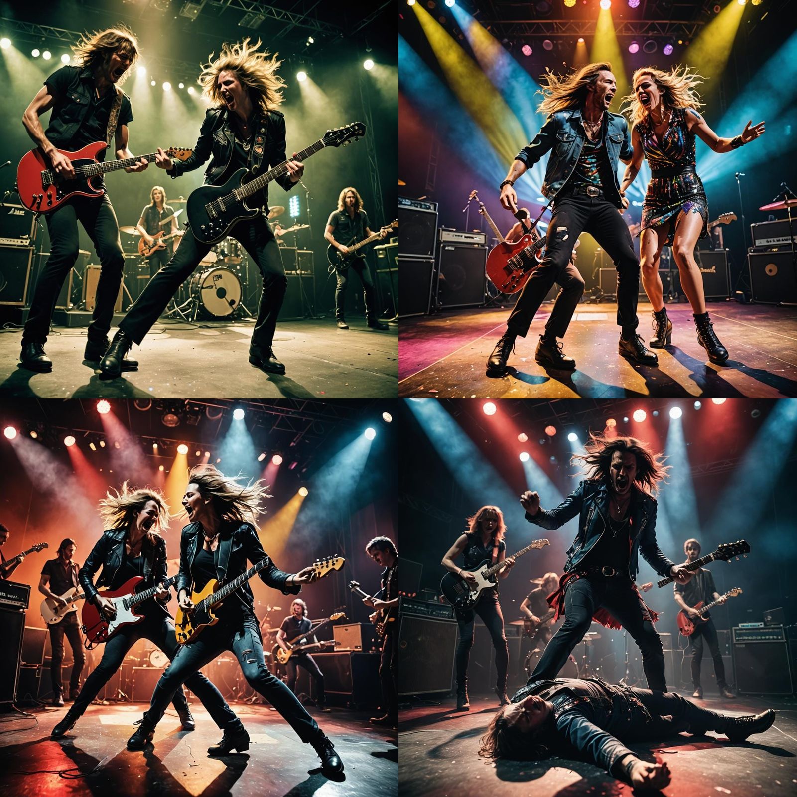 Dynamic Rock Concert Scene on Stage