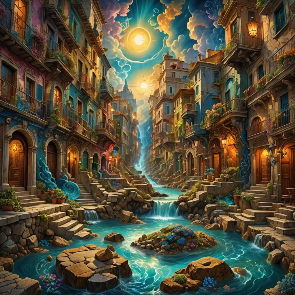 Hyperdetailed Street Art Maelstrom in Digital Illustration