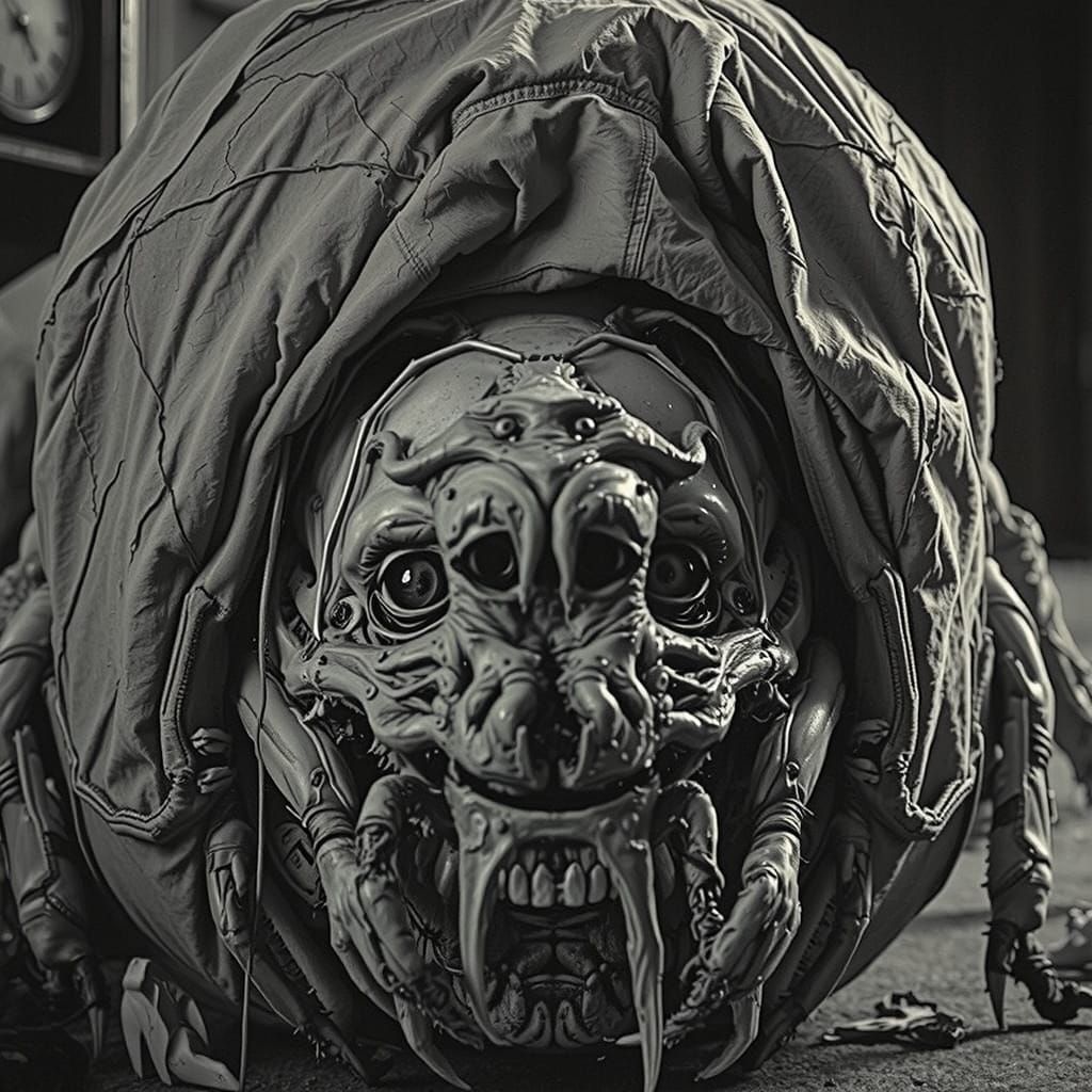 Gigantic, Cordyceps-Infected Human-Spider Hybrid in Dark Hyp...