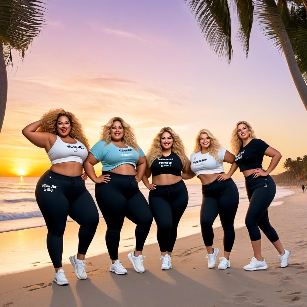 Curvy Women Enjoying Sunset at Wolfgang Beach