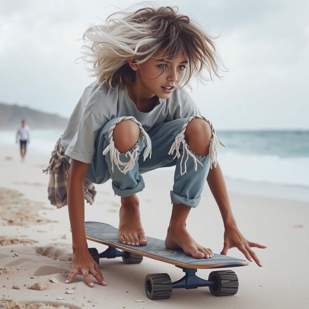 Man in Landscape, Retro Sci-Fi Digital Art