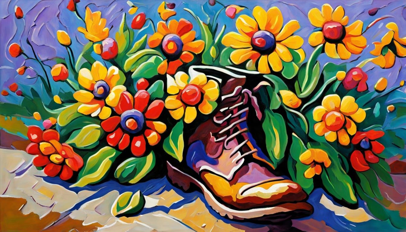 Vibrant Flower in Boots Embarks on a Neo-Impressionist Journ...