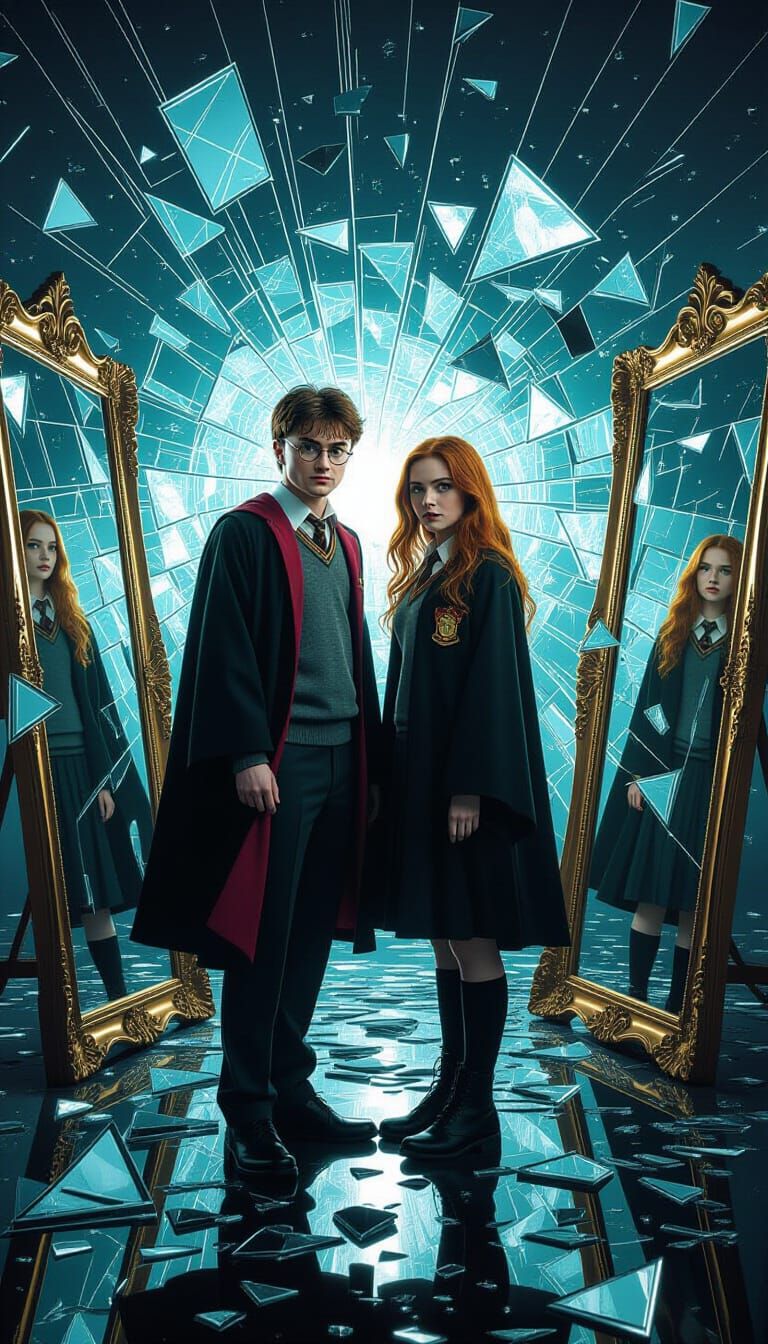 Harry Potter and Ginny Weasley in Surreal Mirror Scene