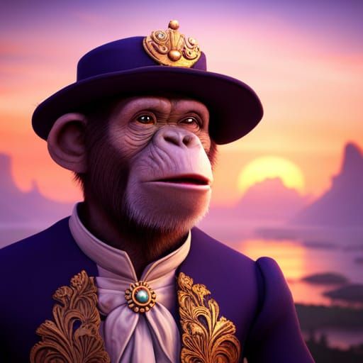 Chimpanzee in Renaissance Dress Acting in Hamlet