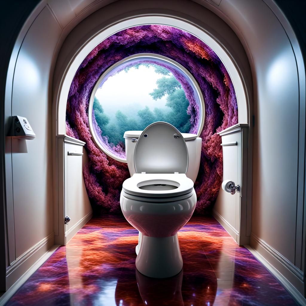 Surreal Toilet Inside Sphere: 8k Photography
