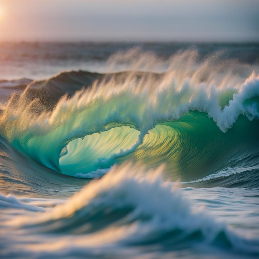 Colorful Ocean Wave as a Painting