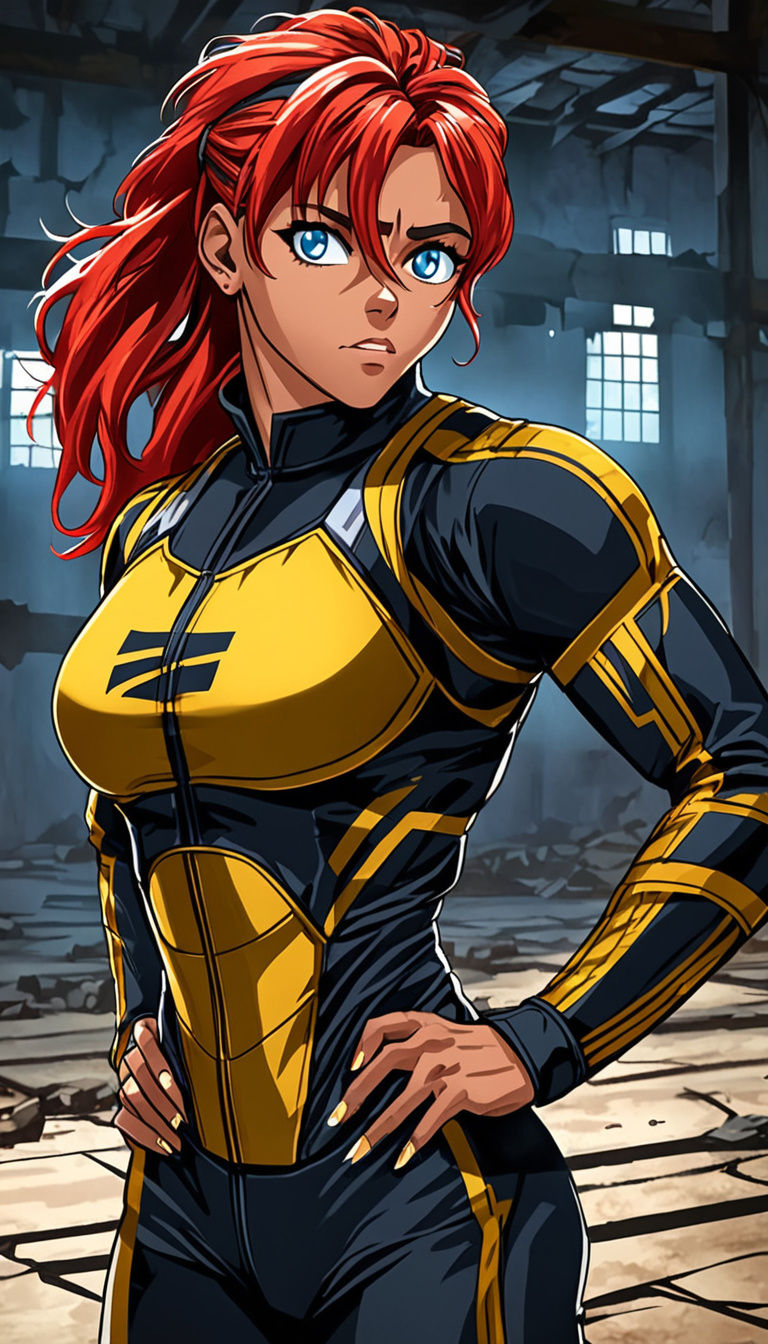 Anime Heroine Empowered by Futuristic Might