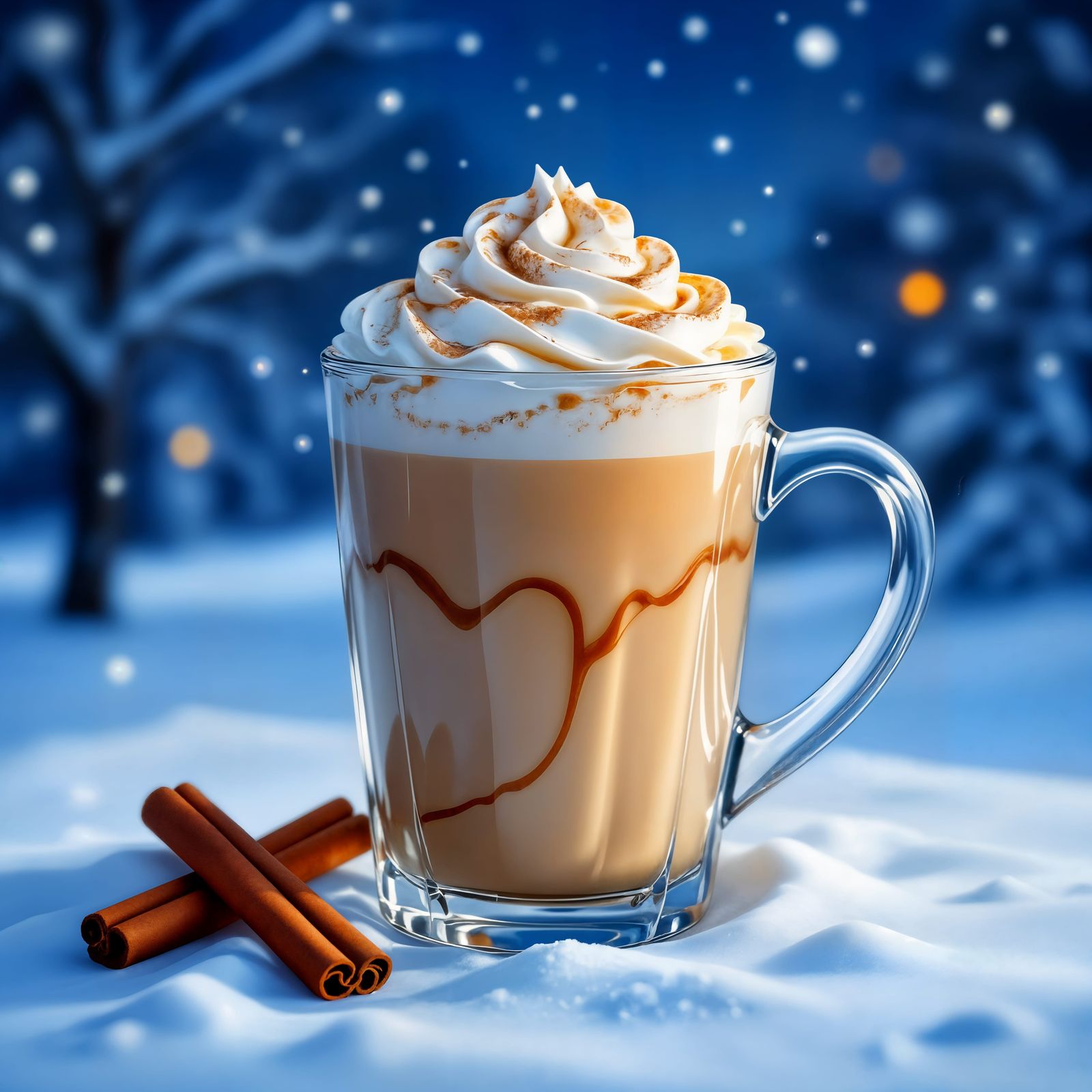 Hyperrealistic Glass of Cinnamon Swirl Irish Cream