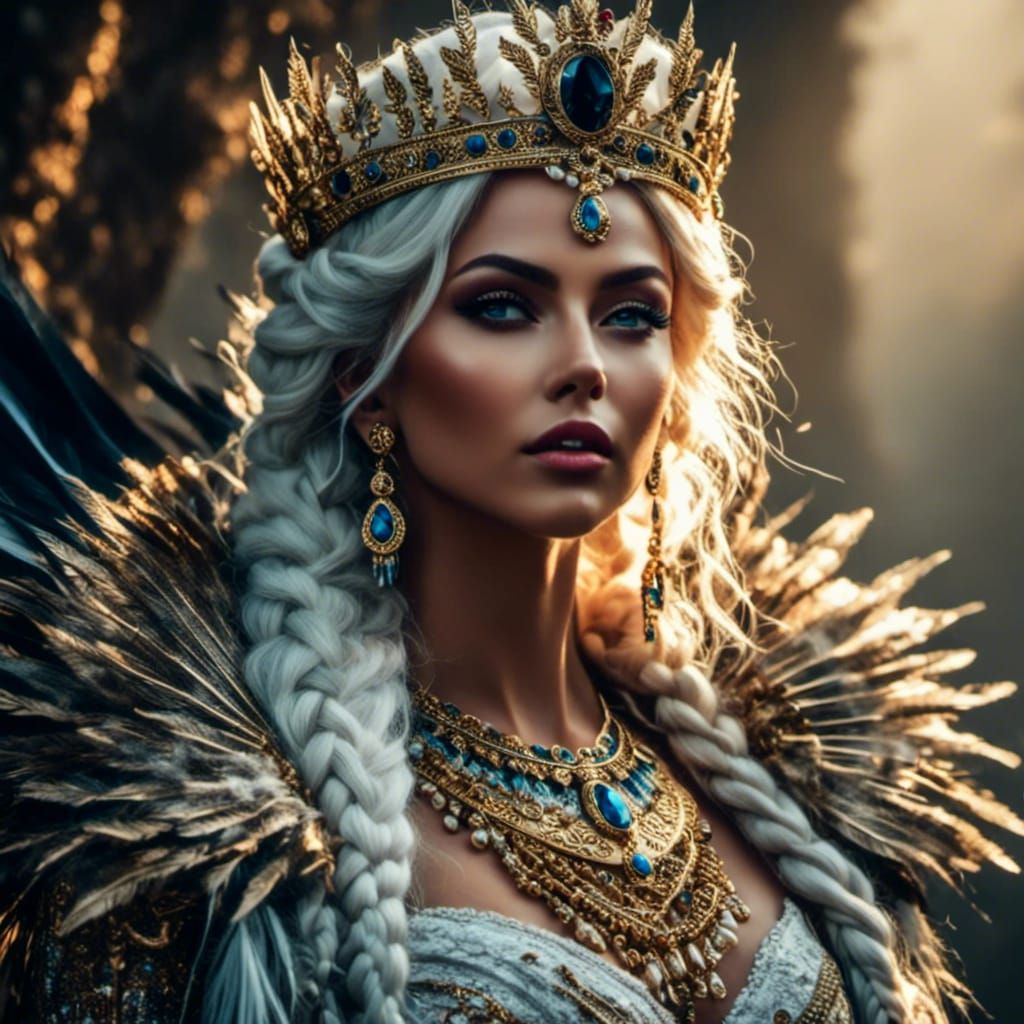 Majestic Queen with Glitched Lines and Quick Style