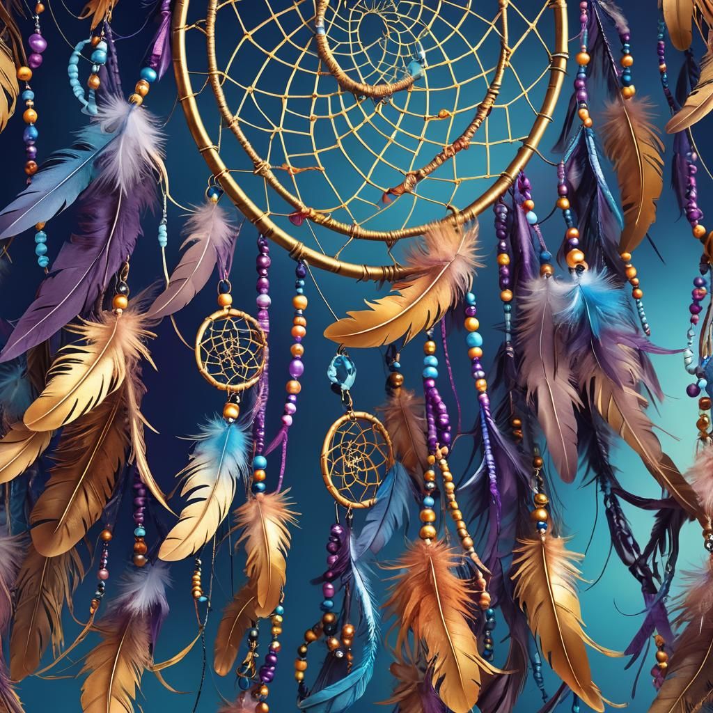 Vibrant Dream Catcher with Feathers and Beads