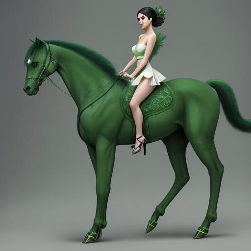 Elegant Green Mutant Humantaur in Shoes