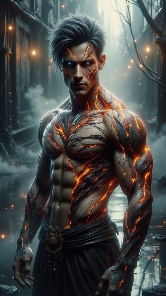 Fantasy Prince with Heterochromia in Detailed Matte Painting