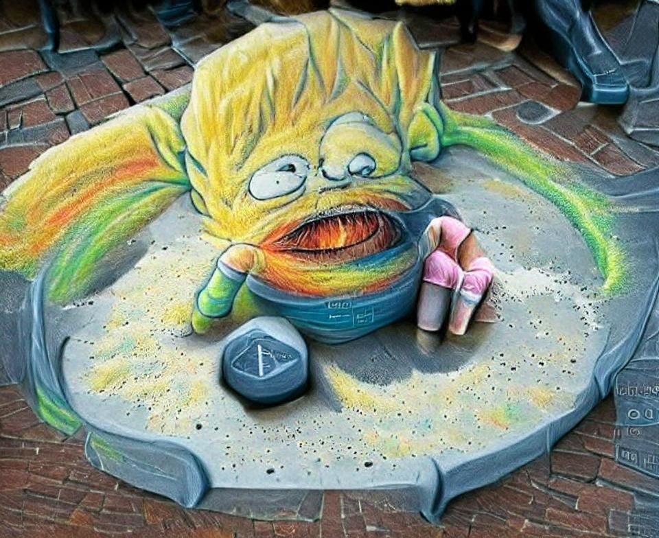 Colorful Chalk Art Creation