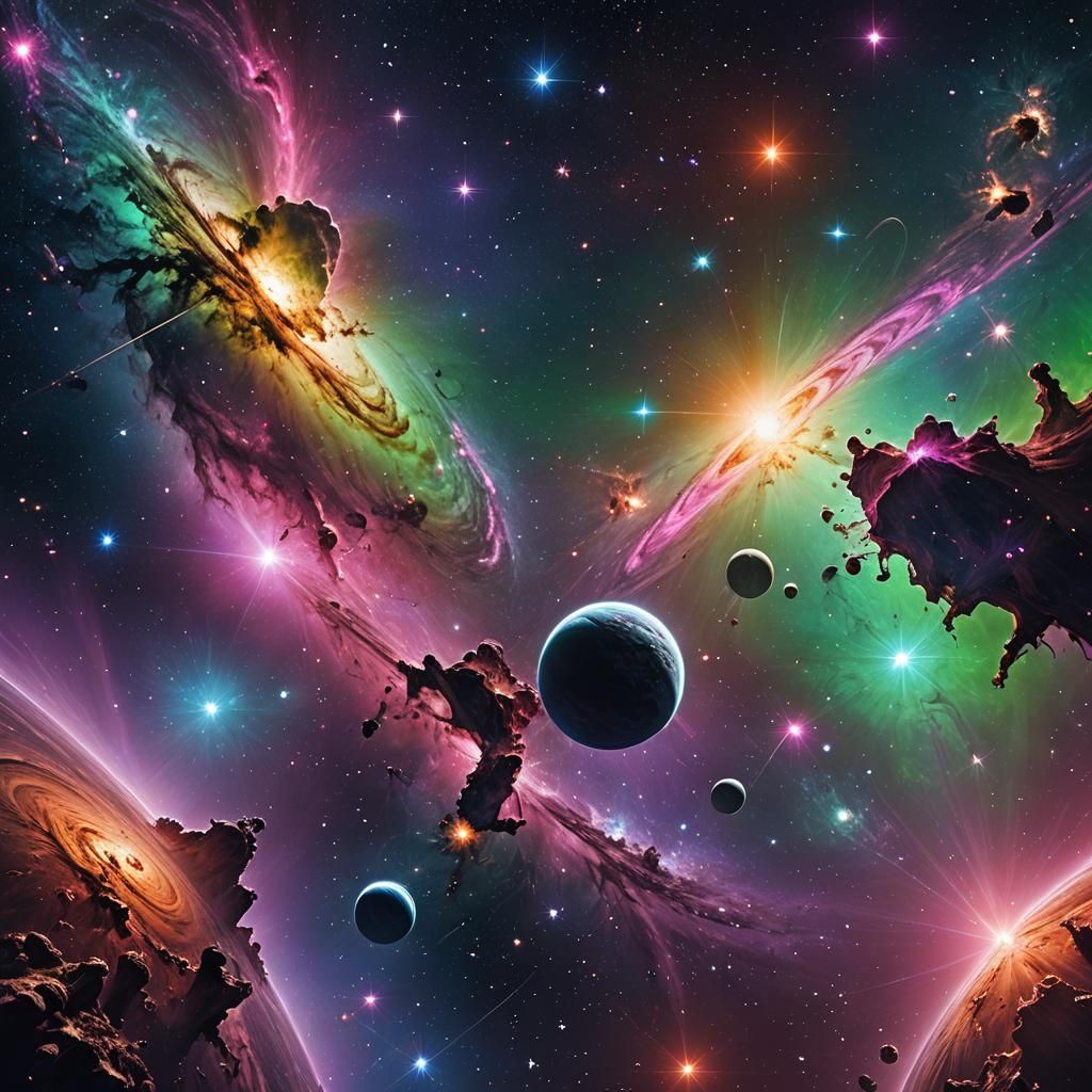 Panoramic Astrophotography Dreamscape of Exotic Worlds