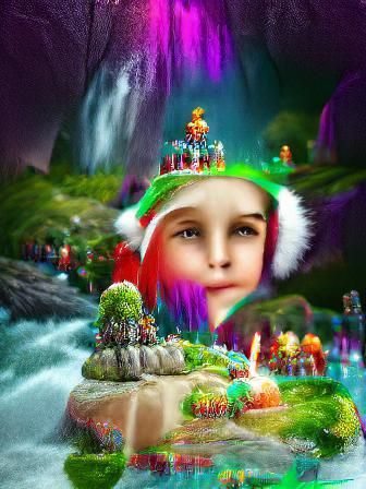 Fantasy Kids Christmas on Epic Landscape
