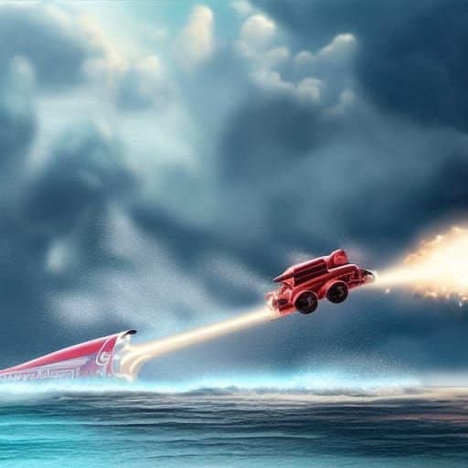 Hot Rod Submarine Drag Race: Digital Matte Painting