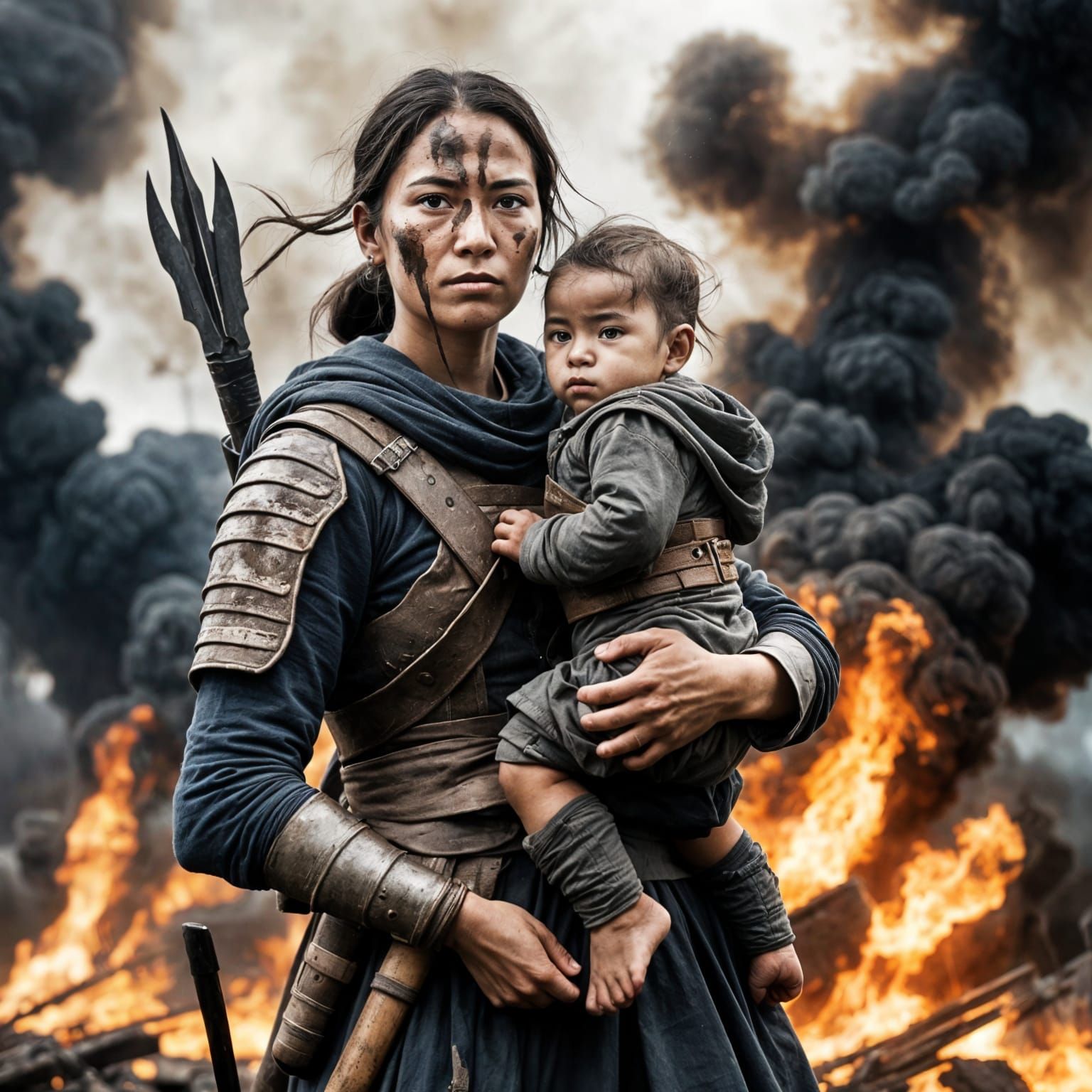 Warrior Mother Defies War's Fury in Expressionist Art