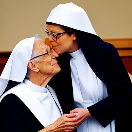 Unexpected AI Interpretation: Kissing Nuns