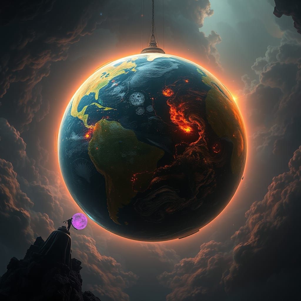 Mystical Earth Sphere in Fantasy Concept Art Style