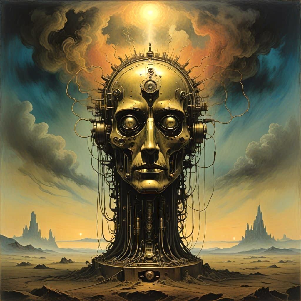 Surrealist Oil Painting on Matte Canvas