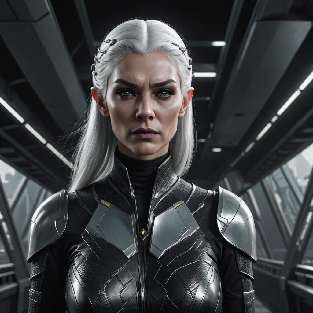 Sinister Romulan Female Portrait in Photorealistic Style