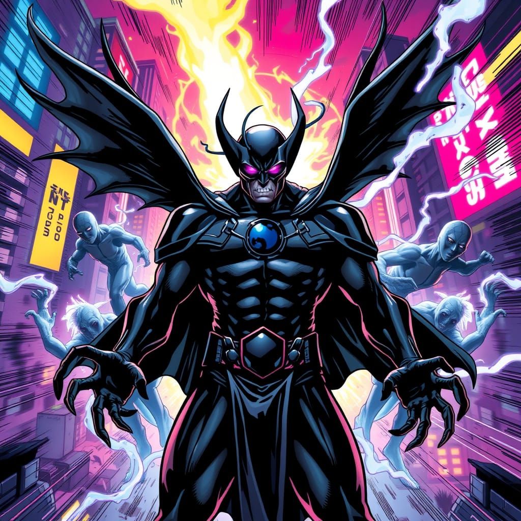 Fierce Supervillain in Marvel Comic Style