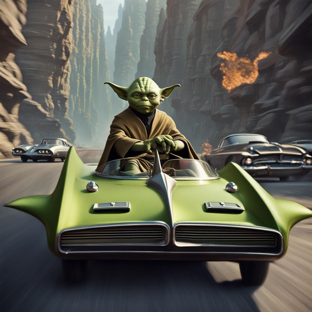 Yoda in his Yodamobile