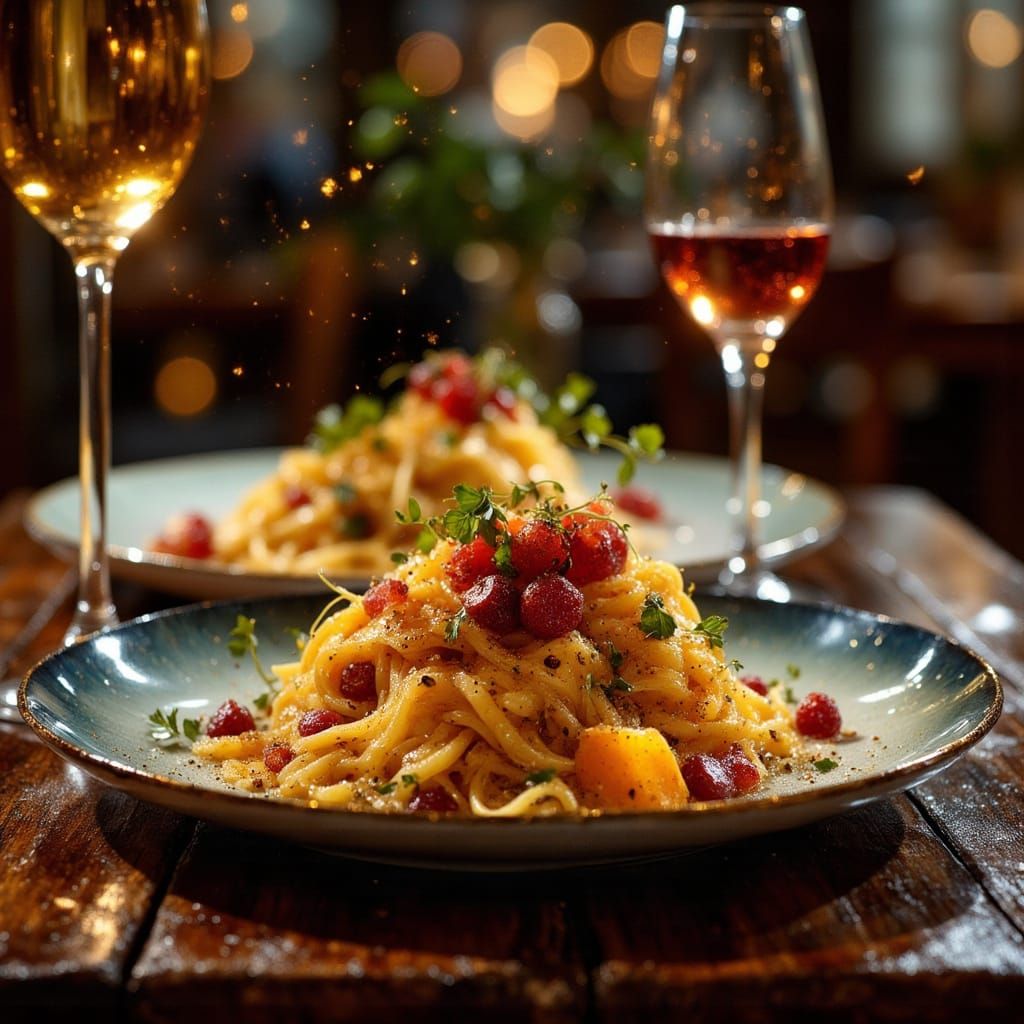 High-Class Restaurant Meal with Avant-Garde Styling