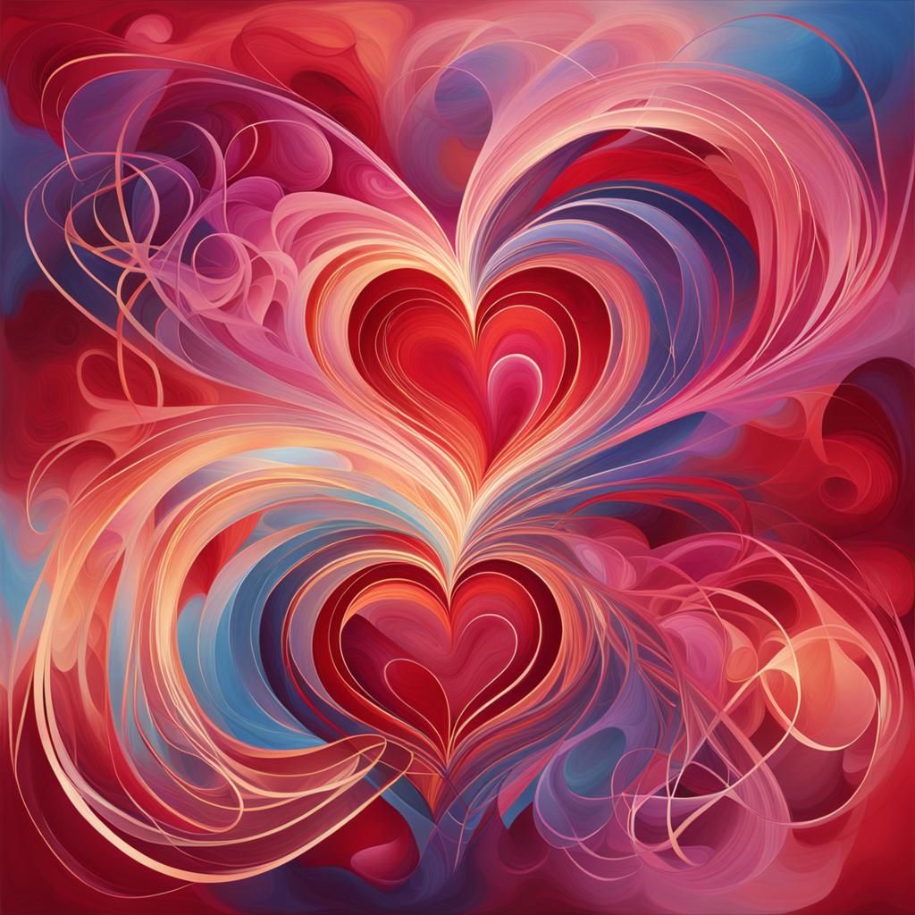 Glowing Hearts Entwined: A Digital Ode to Love