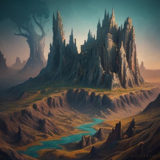 Dreamlike Distorted World in Surrealist Oil Painting