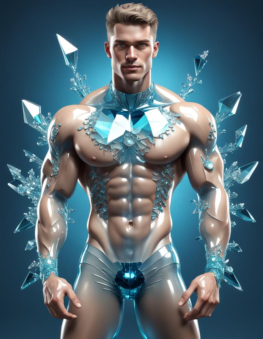 Handsome Sunboy in Chrome Outfit: Photorealistic Portrait