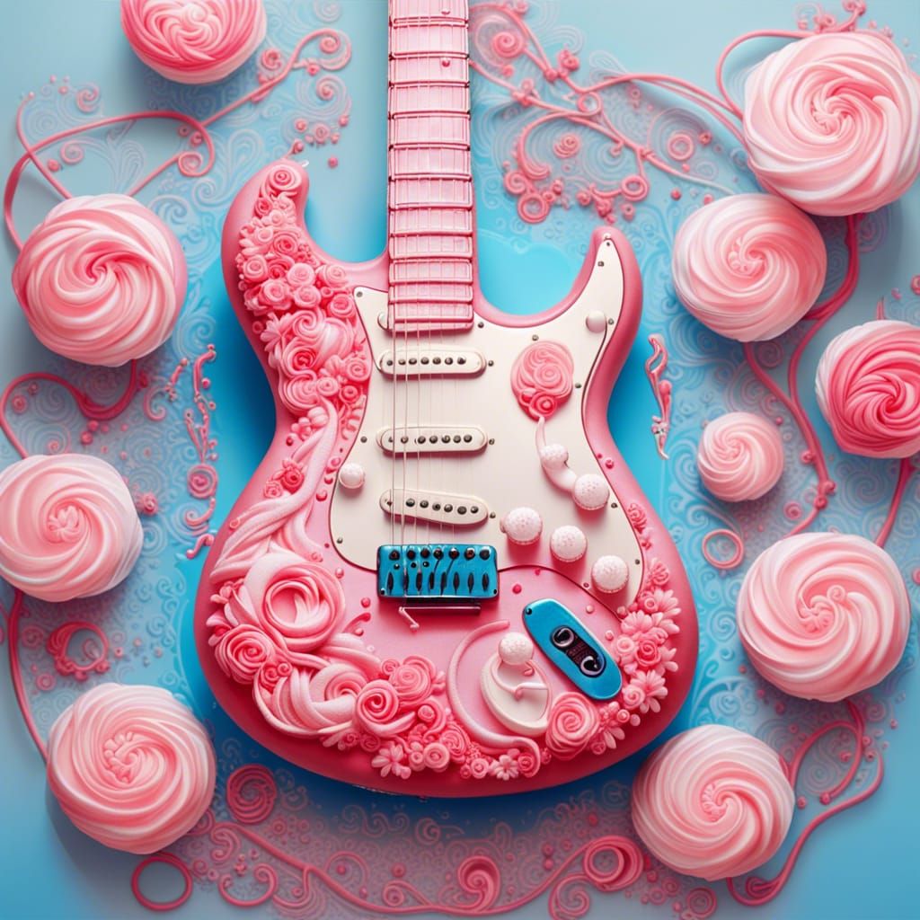 Electric Cake Guitar in Pastel Colors