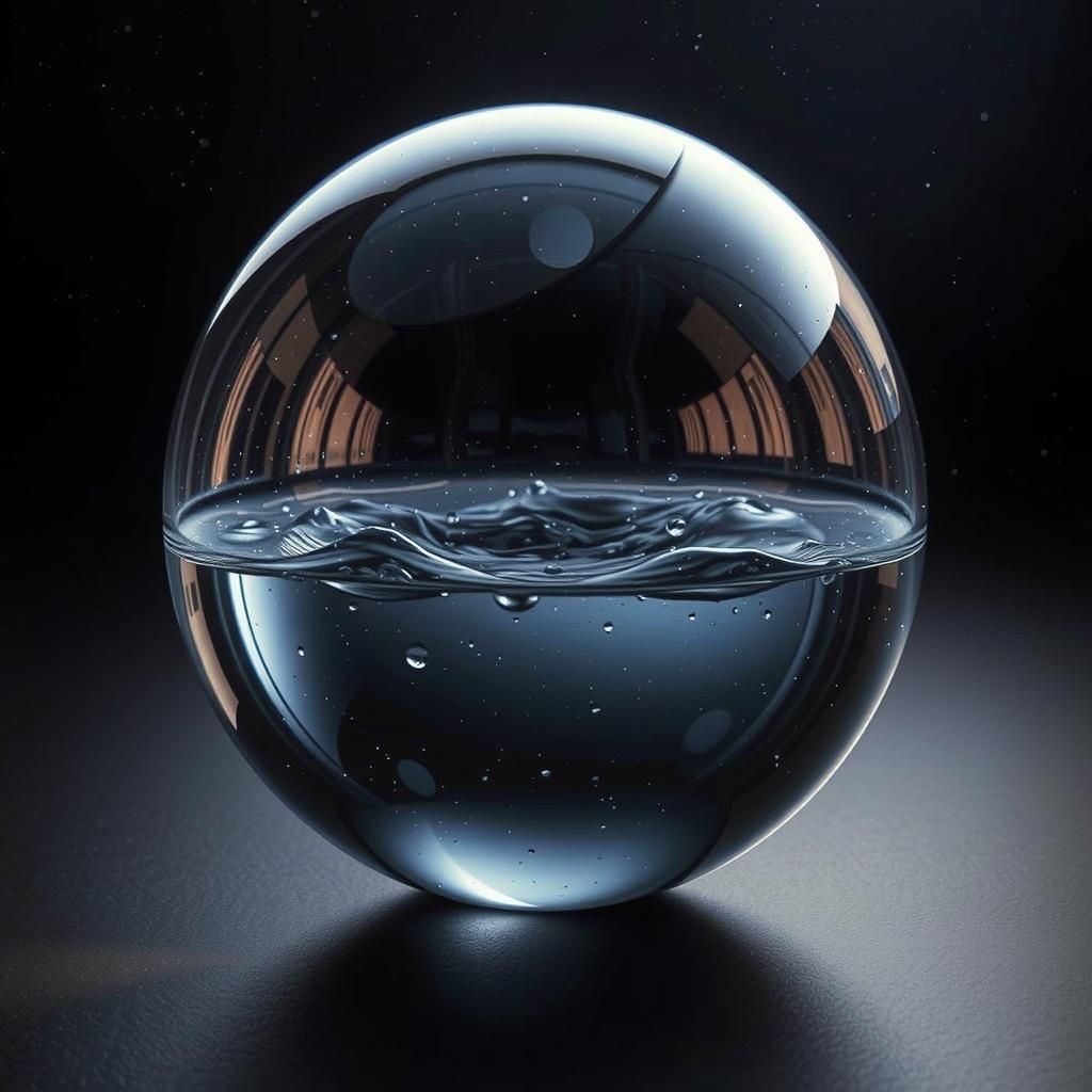 Carbonated Liquid Sphere Reflects Dreamy Night Sky