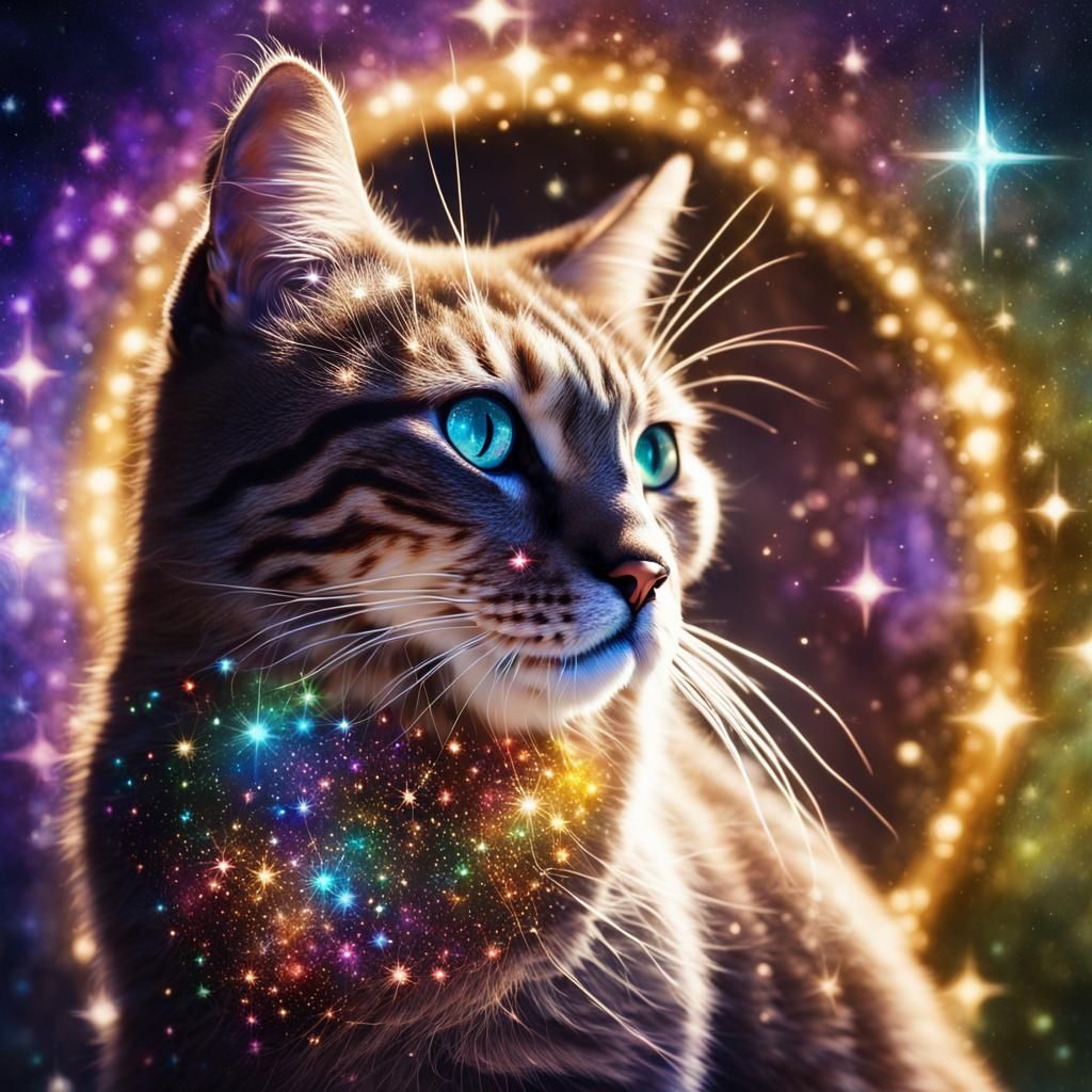 Sparkling Cat Among Jeweled Stars Galaxy