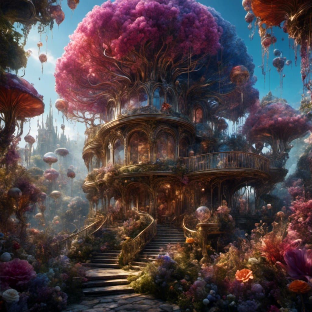 Fantastical Tree Matte Painting in Deep Color