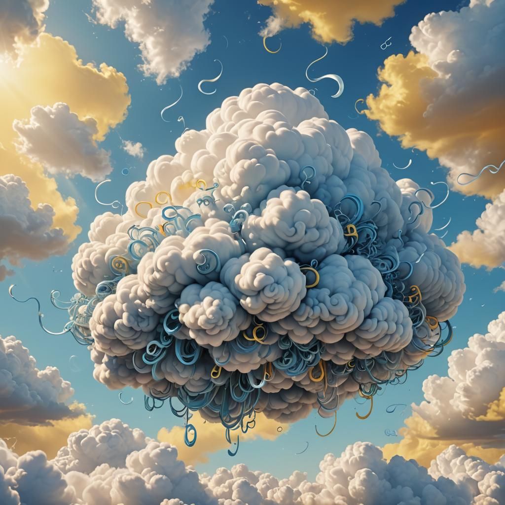 Dreamlike Cloudscape in Digital Surrealism Style