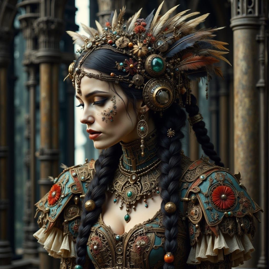 Gothic Elegance Unveiled: A Steampunk Goddess