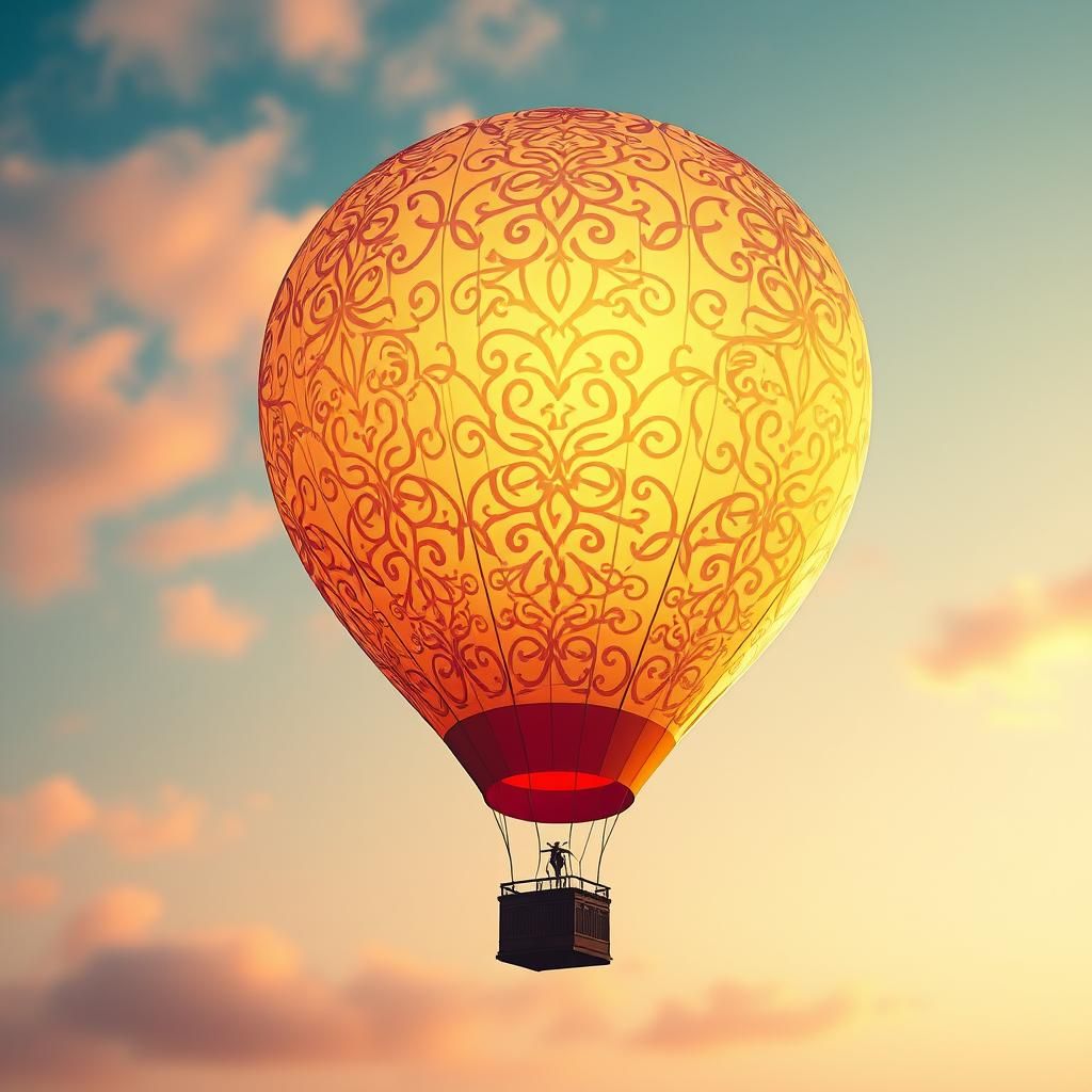 Glowing Balloon with Celtic Design in Dreamlike Style