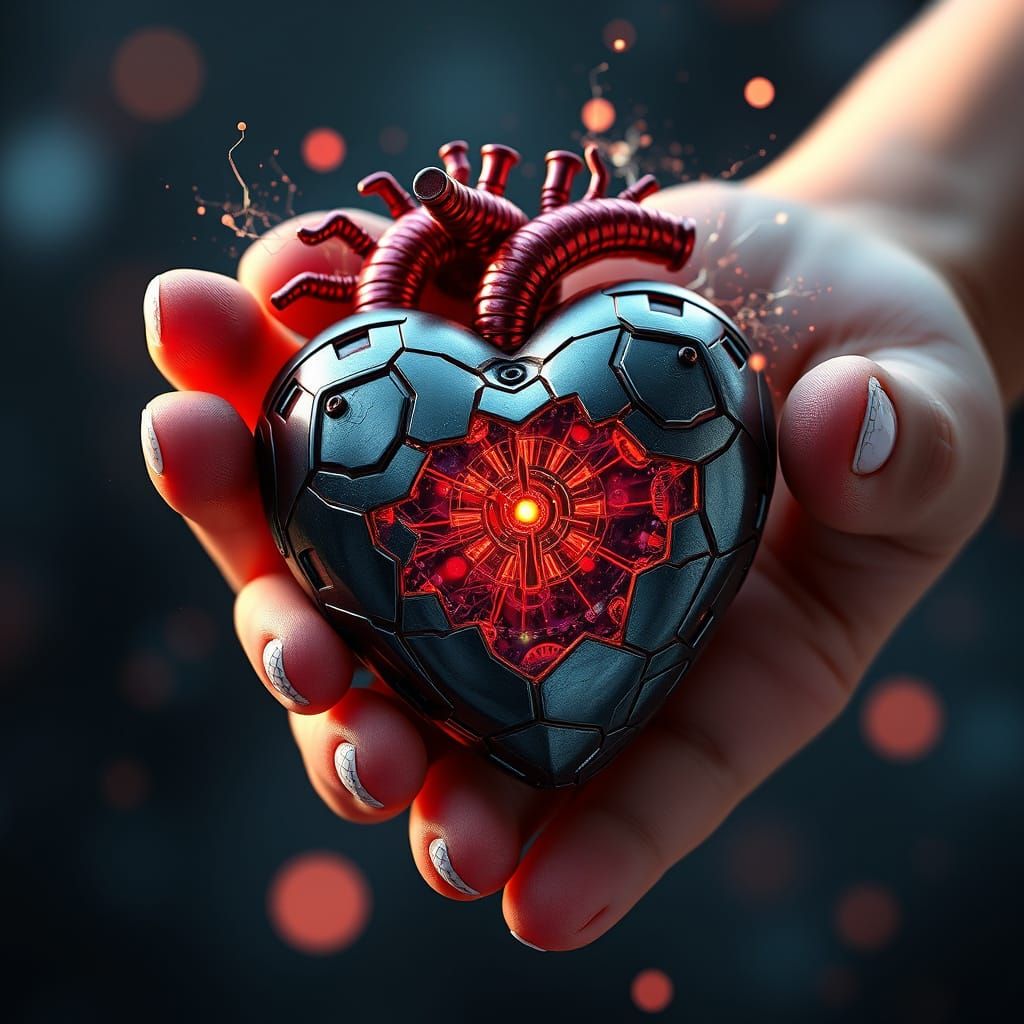 Metal Heart in a Hand, Fantasy Concept Art