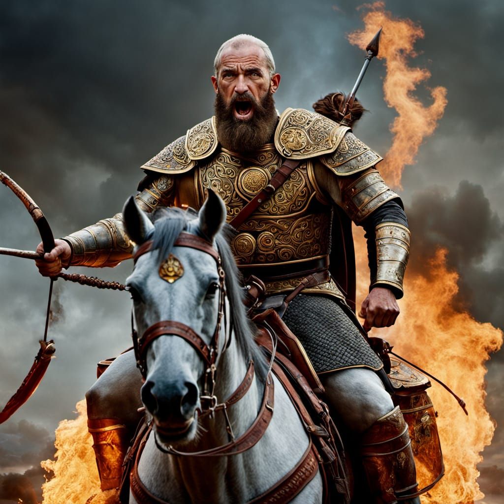 Celtic God of War Neit in Fiery Heavenly Battle