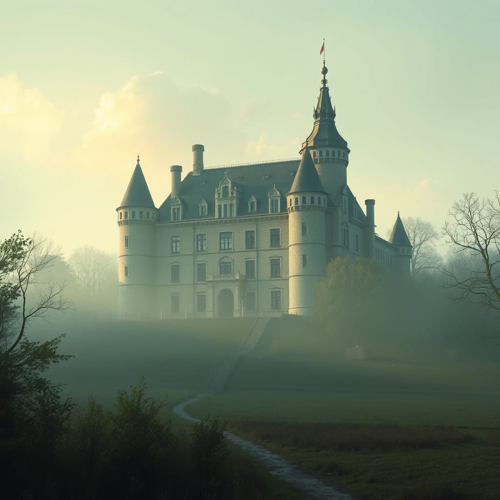 Misty Castle in Romantic Style