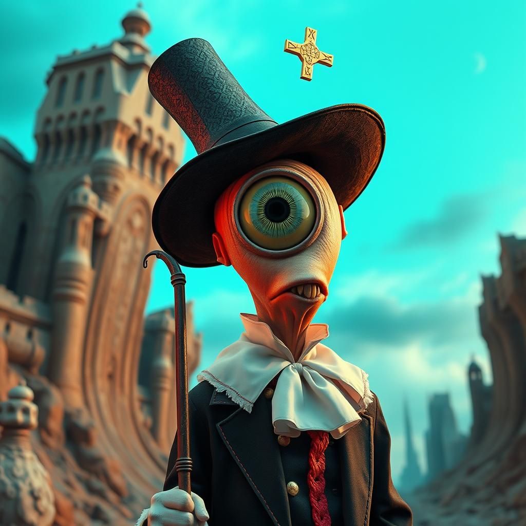 Eccentric Preacher in a Surreal Masterpiece