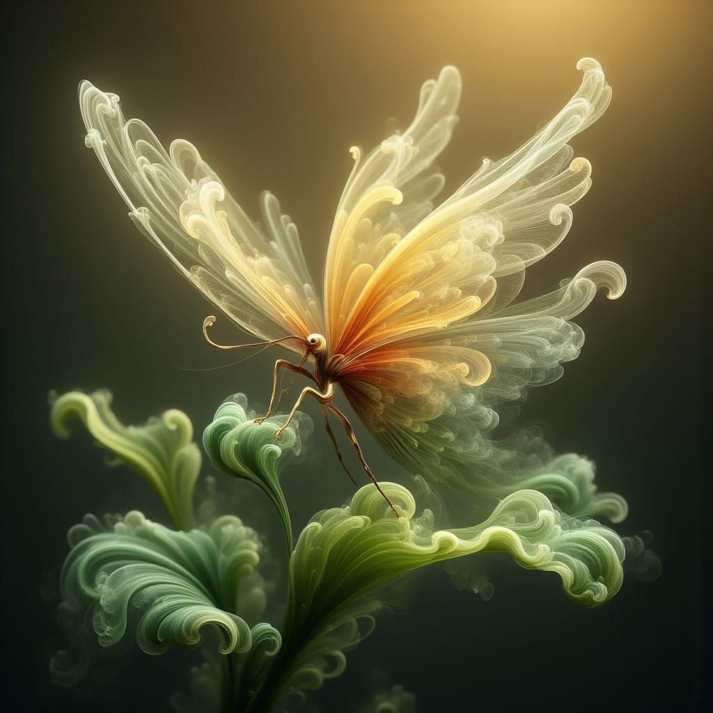 Ethereal Butterfly with Iridescent Wings