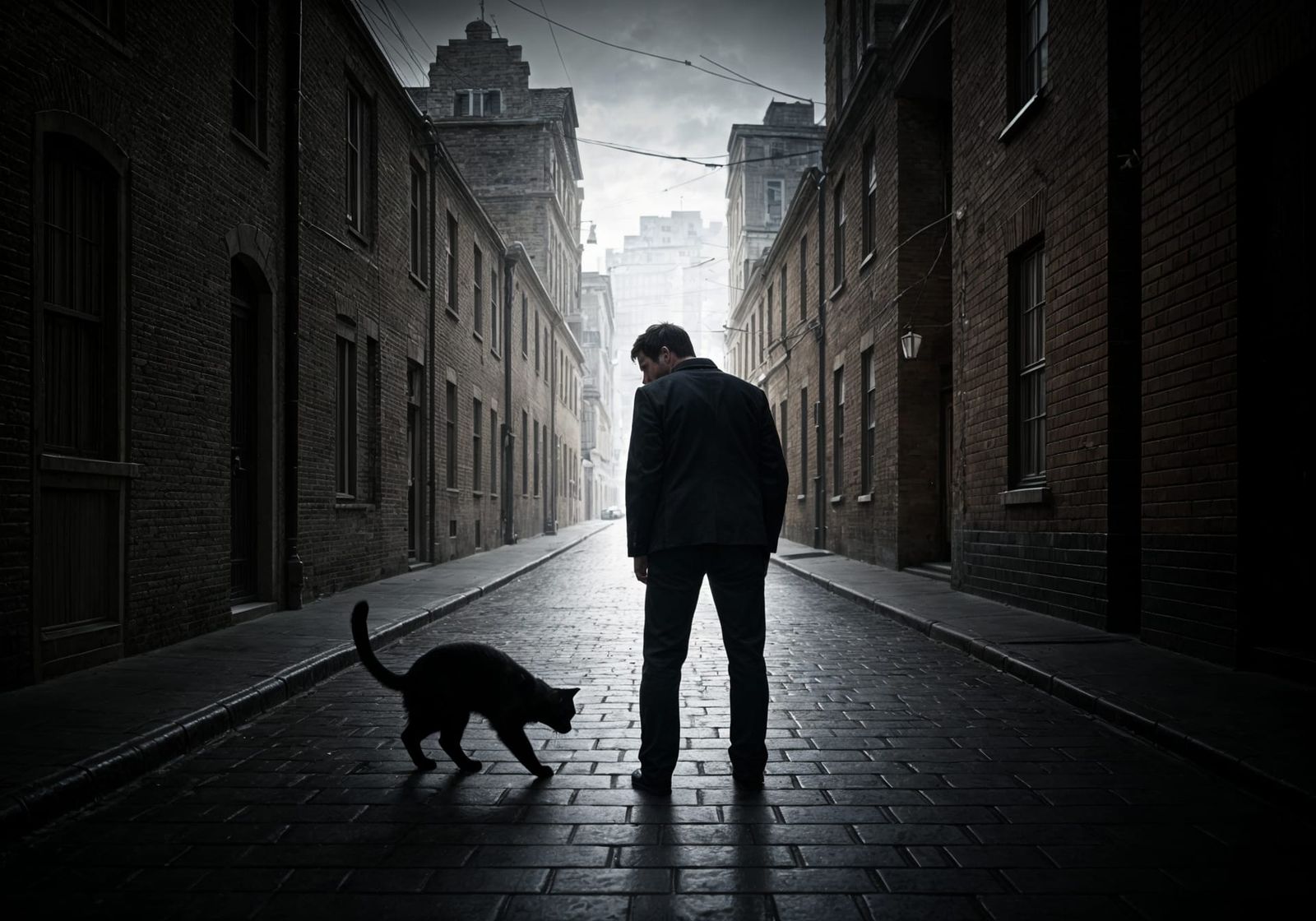 Black Cat Crossing on Friday the 13th