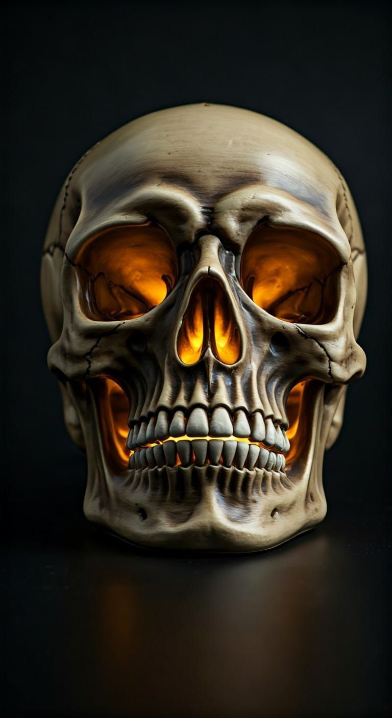 Skull Lamp with Eerie Lighting