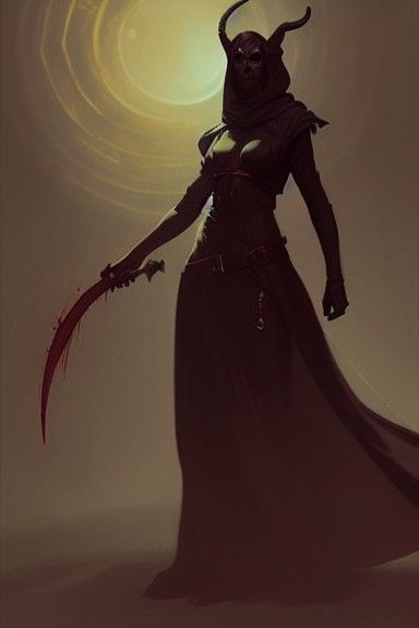 Sinister Tiefling Witch Hunter Using Blood Magic