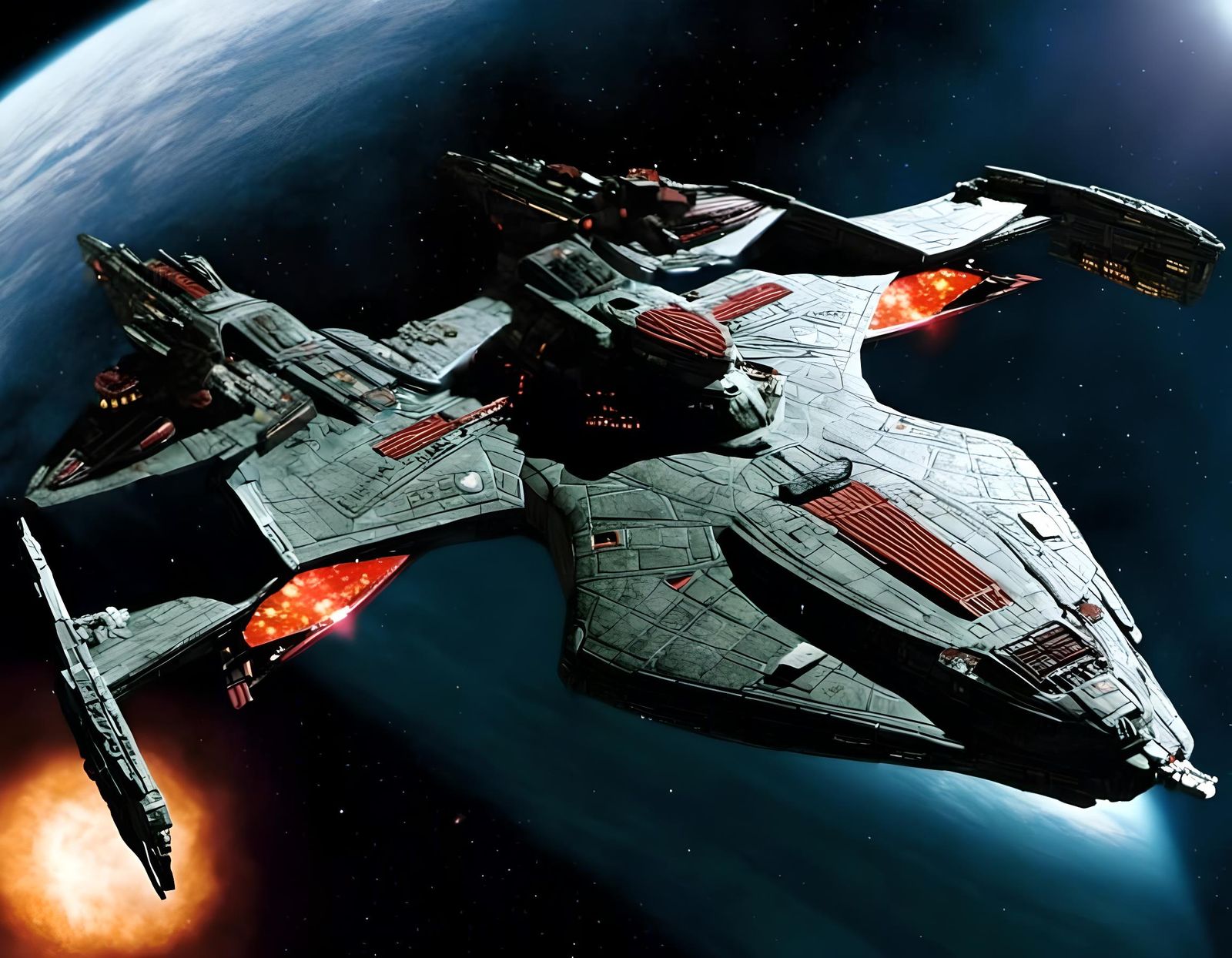 Klingon Vor'cha Class Attack Cruiser in Space