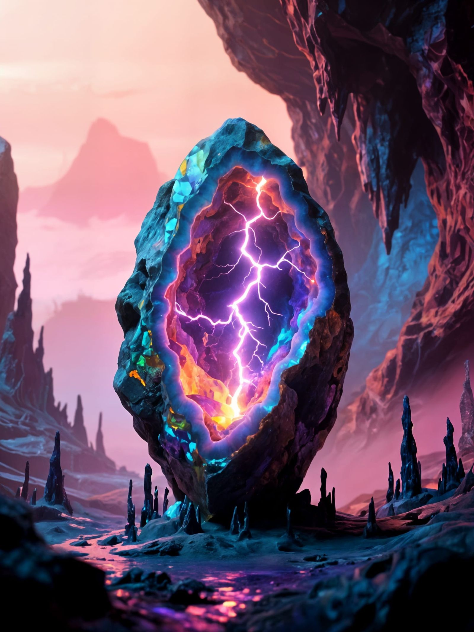 Petrified Lightning Emergent Cavescape Sculpture