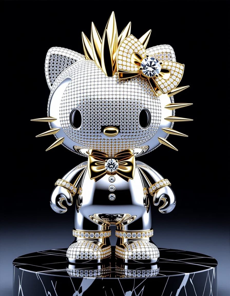 Luxurious Platinum Dear Daniel Diamond Sculpture